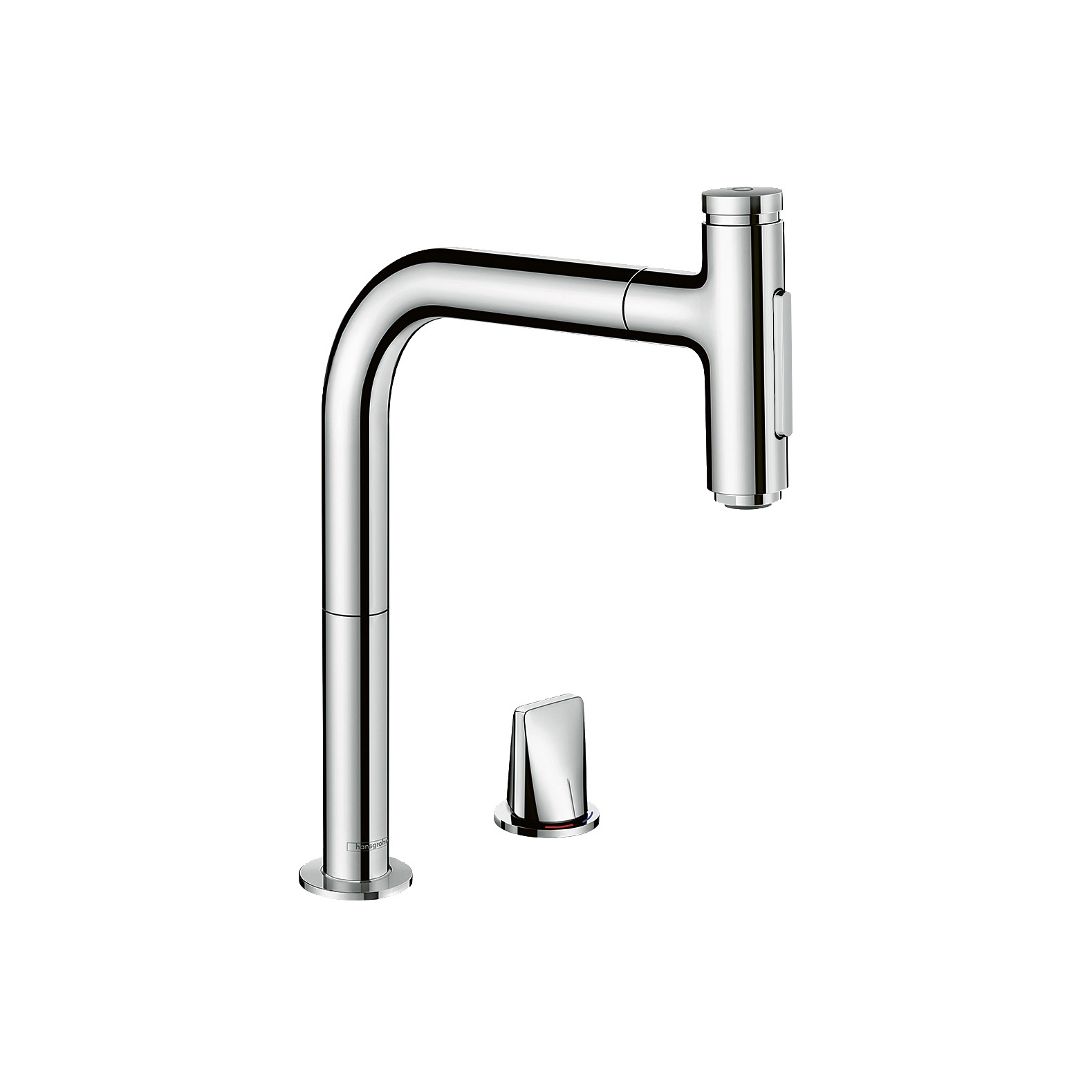 Display product Metris Select M71 2-hole single lever kitchen mixer 200, pull-out spray, 2jet, sBox from manufacturer Hansgrohe