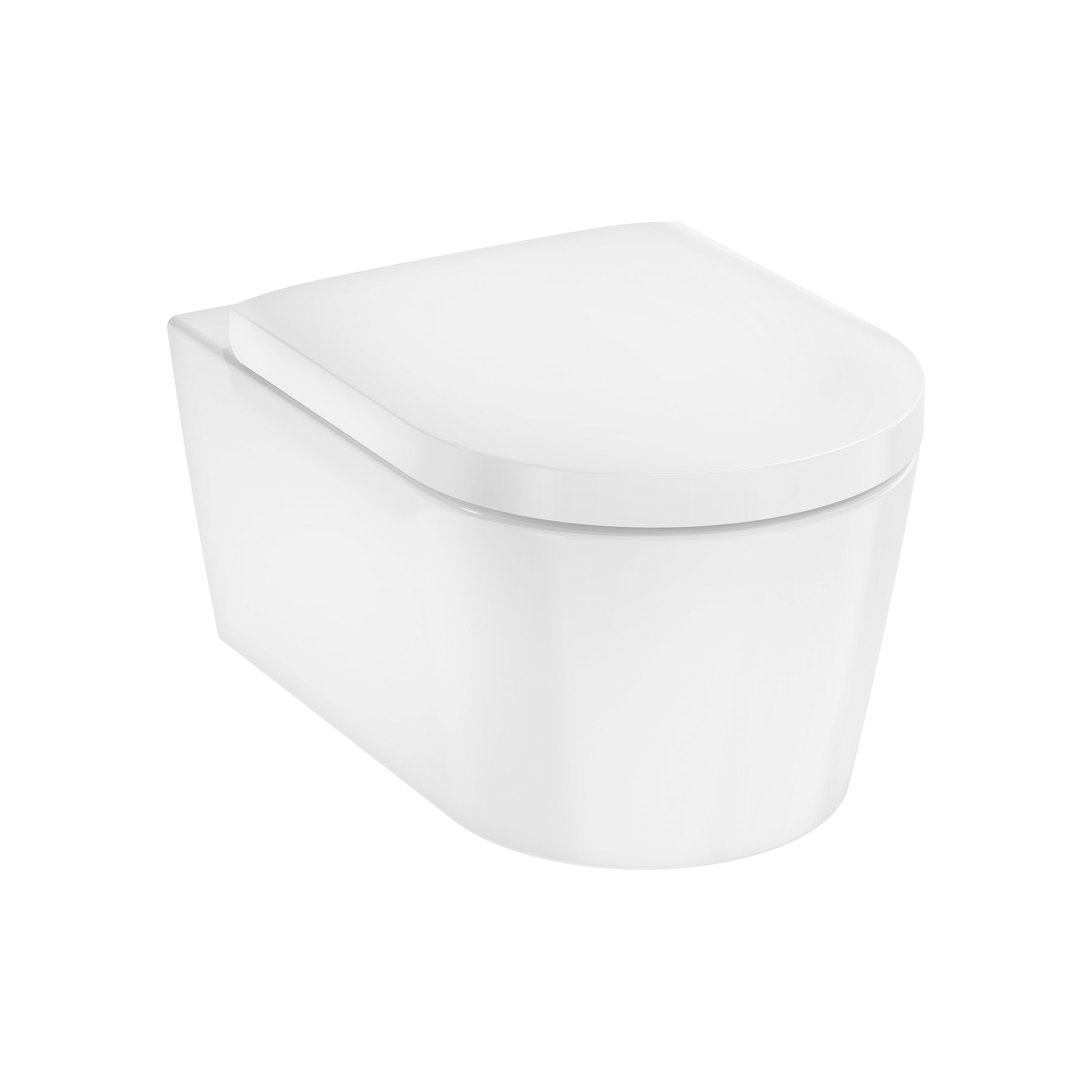 Mostra il prodotto EluPura S Set vaso a parete 540 senza brida con sedile e coprivaso con SoftClose a sgancio rapido, HygieneEffect del produttore Hansgrohe