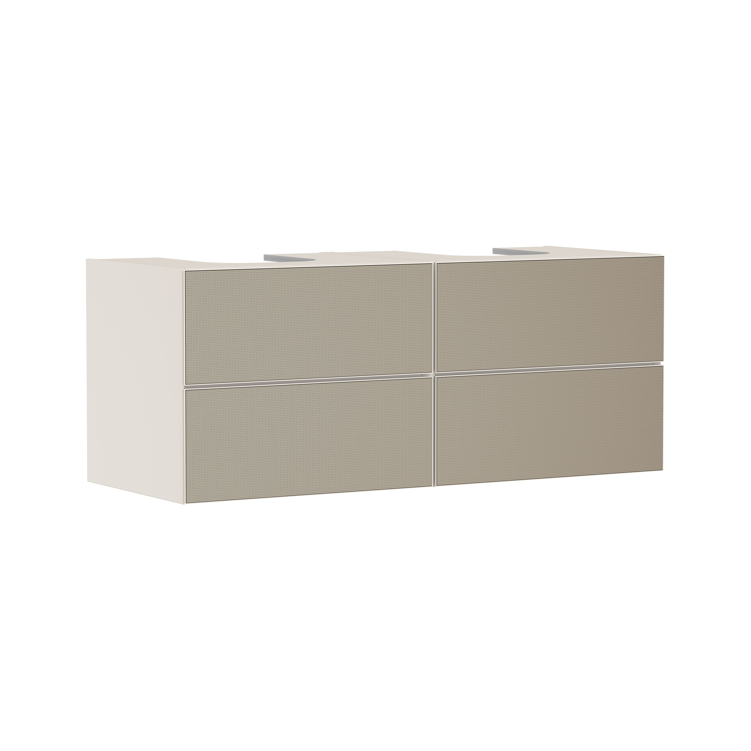 Mostrar el producto Xevolos E Mueble de baño beige arena mate 1370/550 con 4 cajones para consolas con 2 recortes del fabricante Hansgrohe