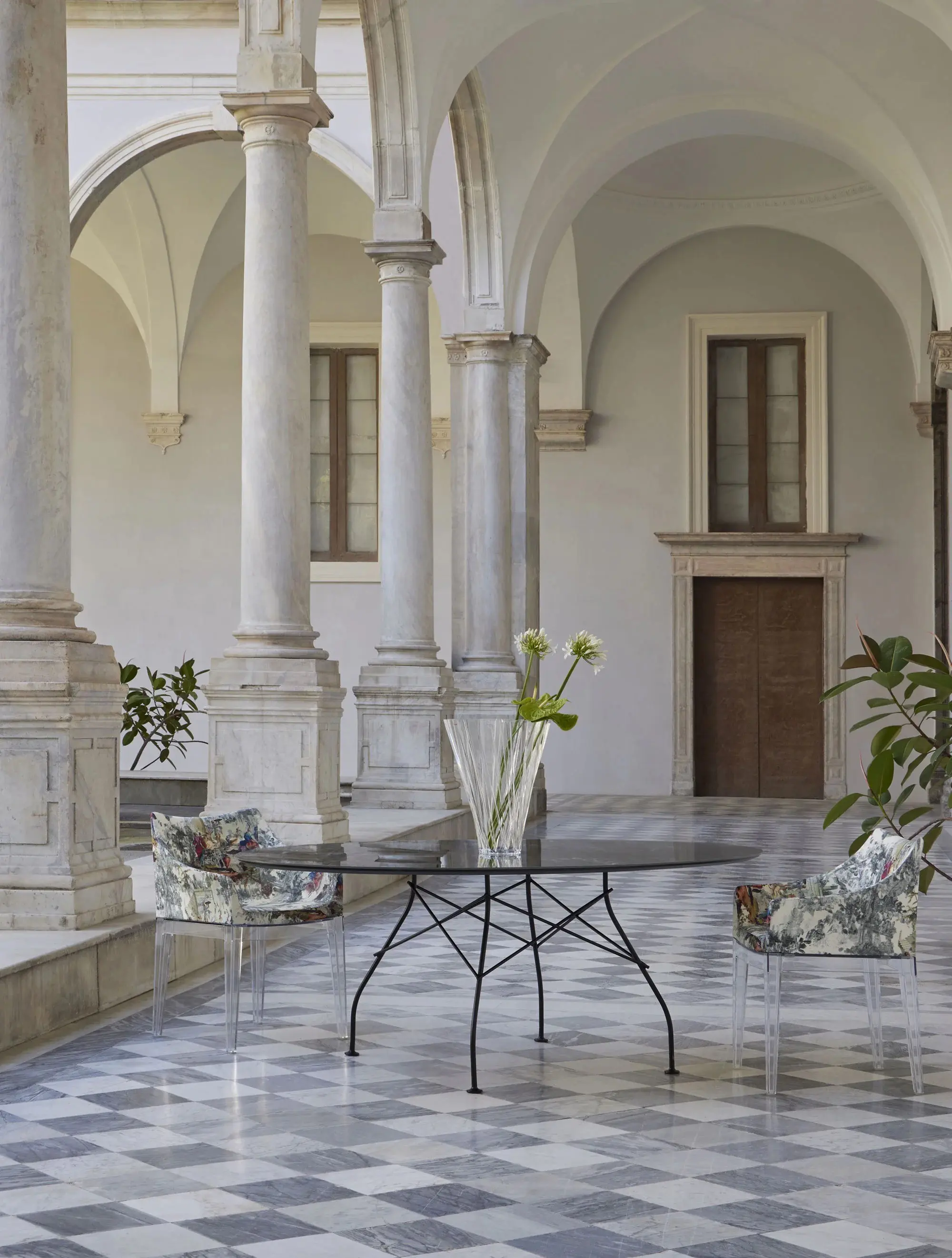 Kartell - Glossy Marmo Ovale Aged Bronze Struttura: Acciaio Cromato