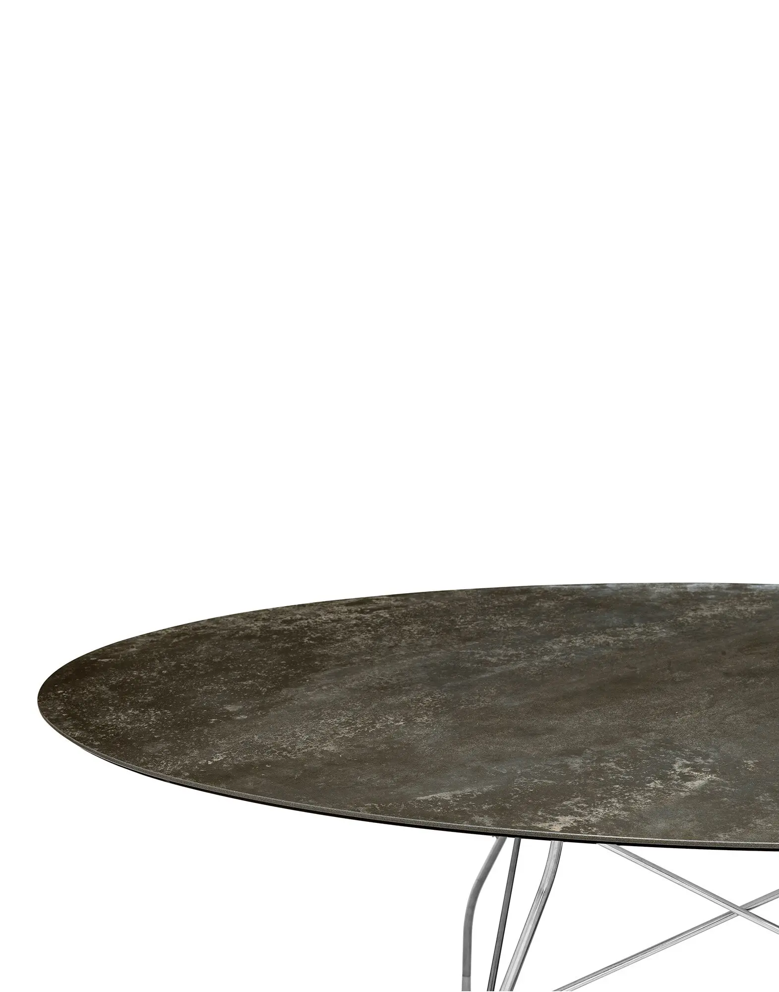 Kartell - Glossy Marmo Ovale Aged Bronze Struttura: Acciaio Cromato