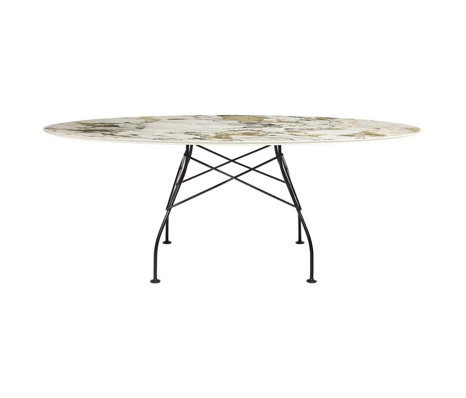 Kartell - Glossy Marble Oval Symphonie Structure: Matt Black Painteed Steel