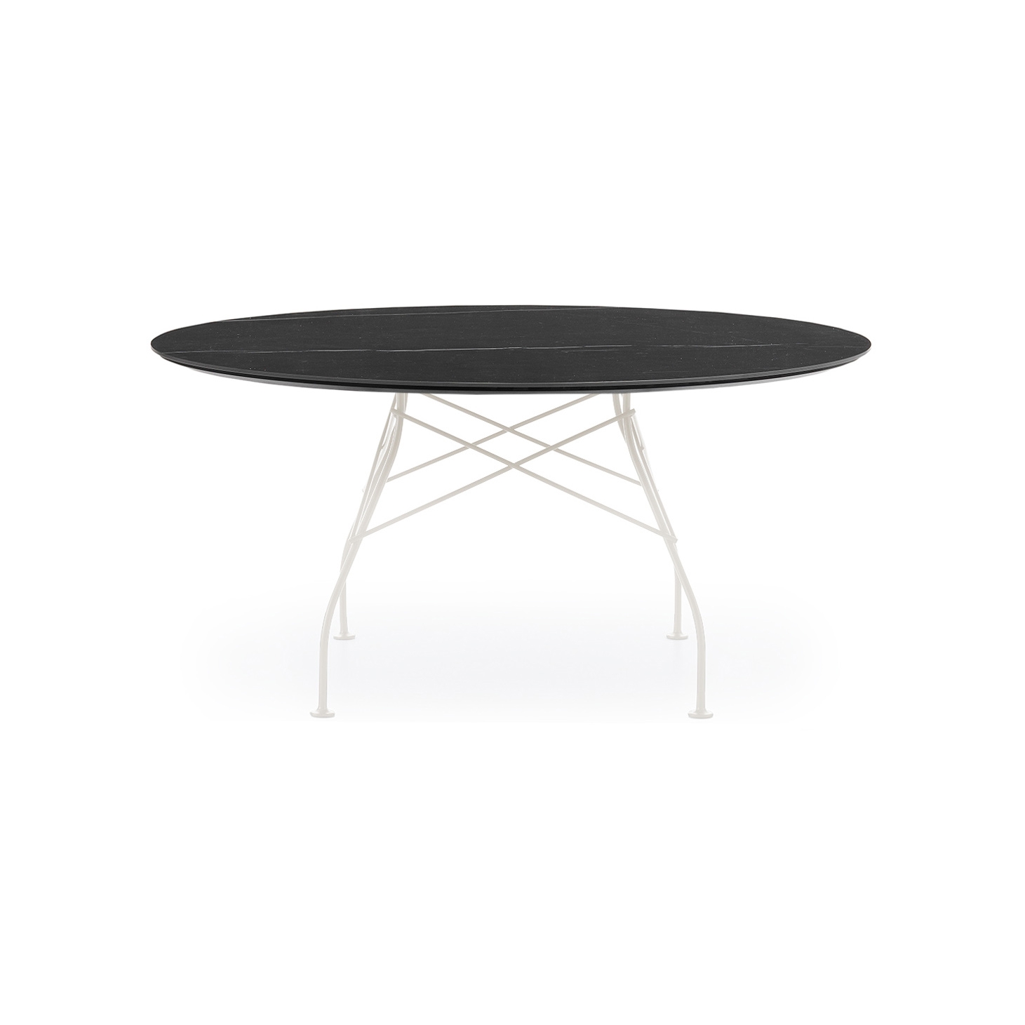 Glossy XXL Marmo Nero Struttura: Acciaio Bianco