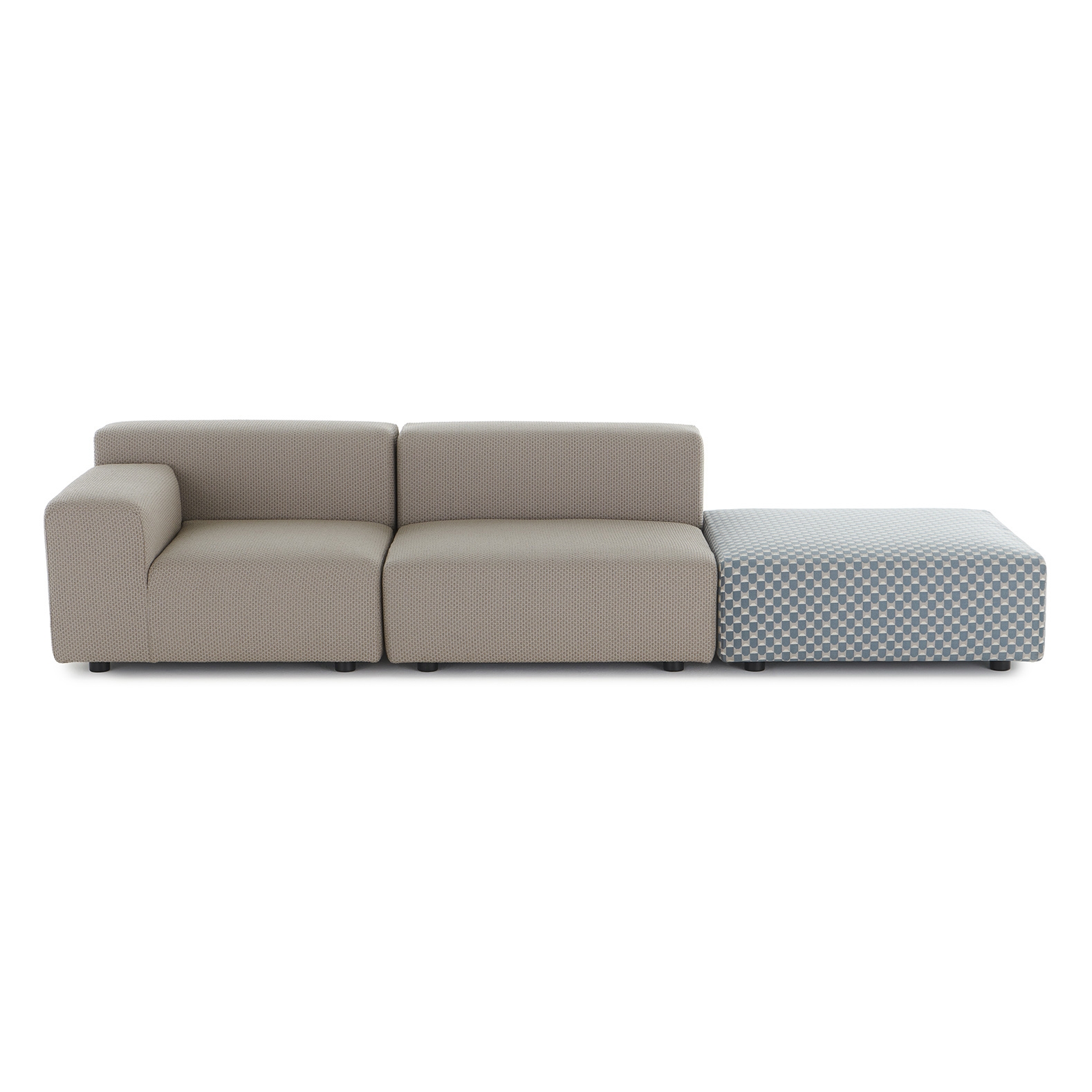 Plastics Outdoor Liberty 2 Seater + 1 Pouf Obi Check Beige