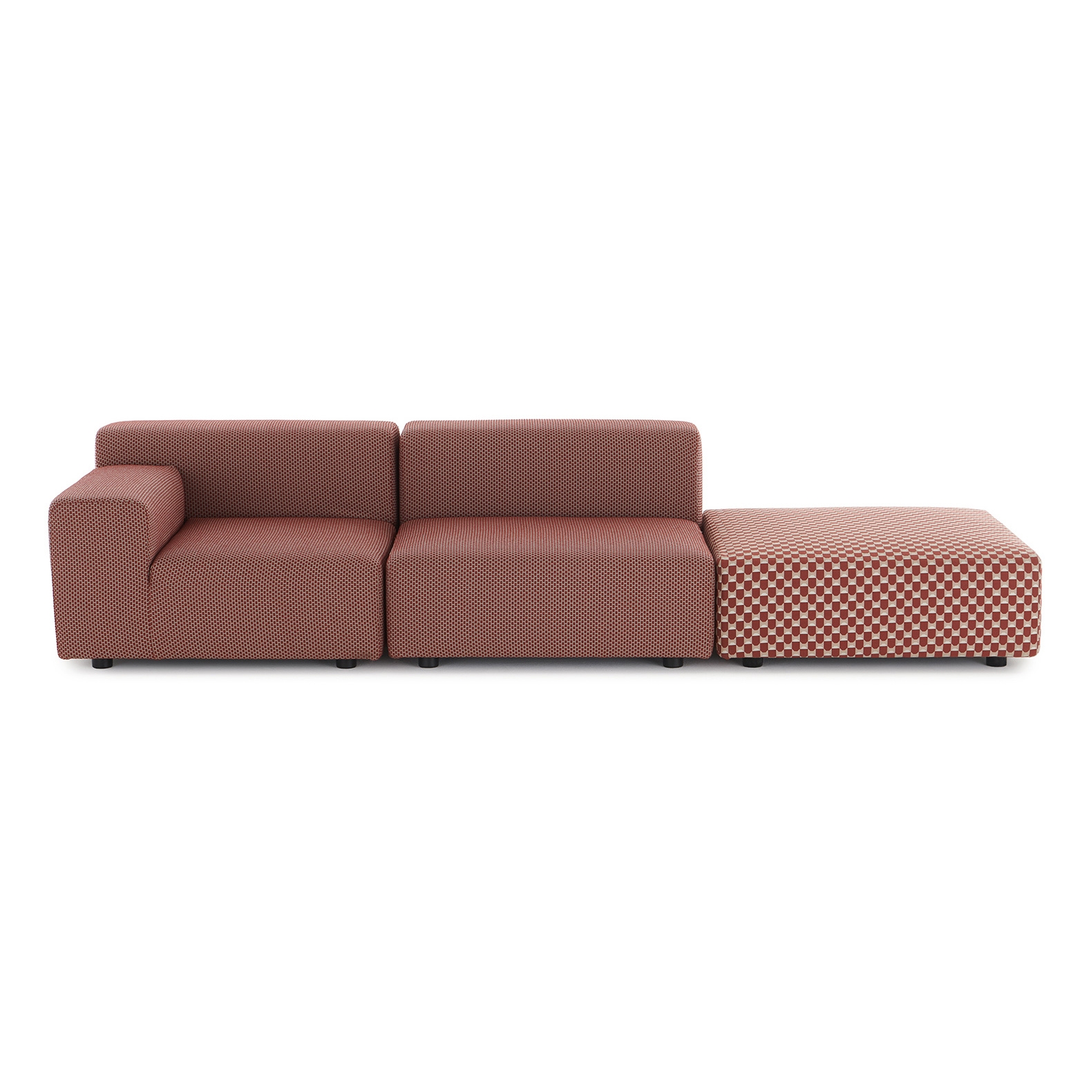 Plastics Outdoor Liberty 2 Seater + 1 Pouf Obi Check Russet