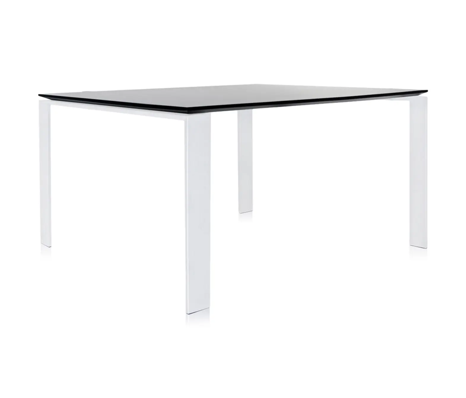 Kartell - Four Soft Touch Square Black Structure: White