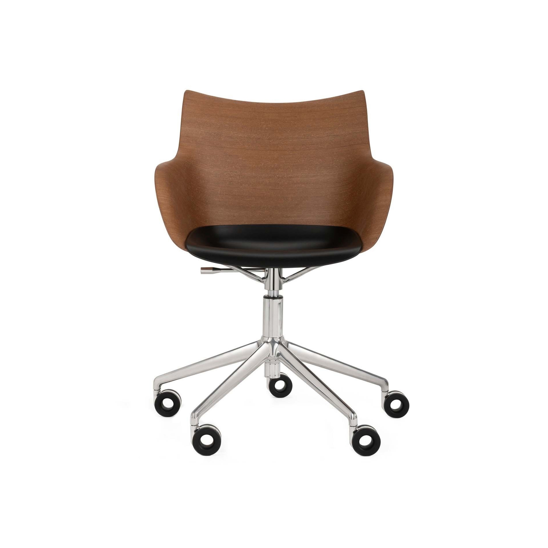 Q/Wood Rotelle Legno Scuro/Cromo