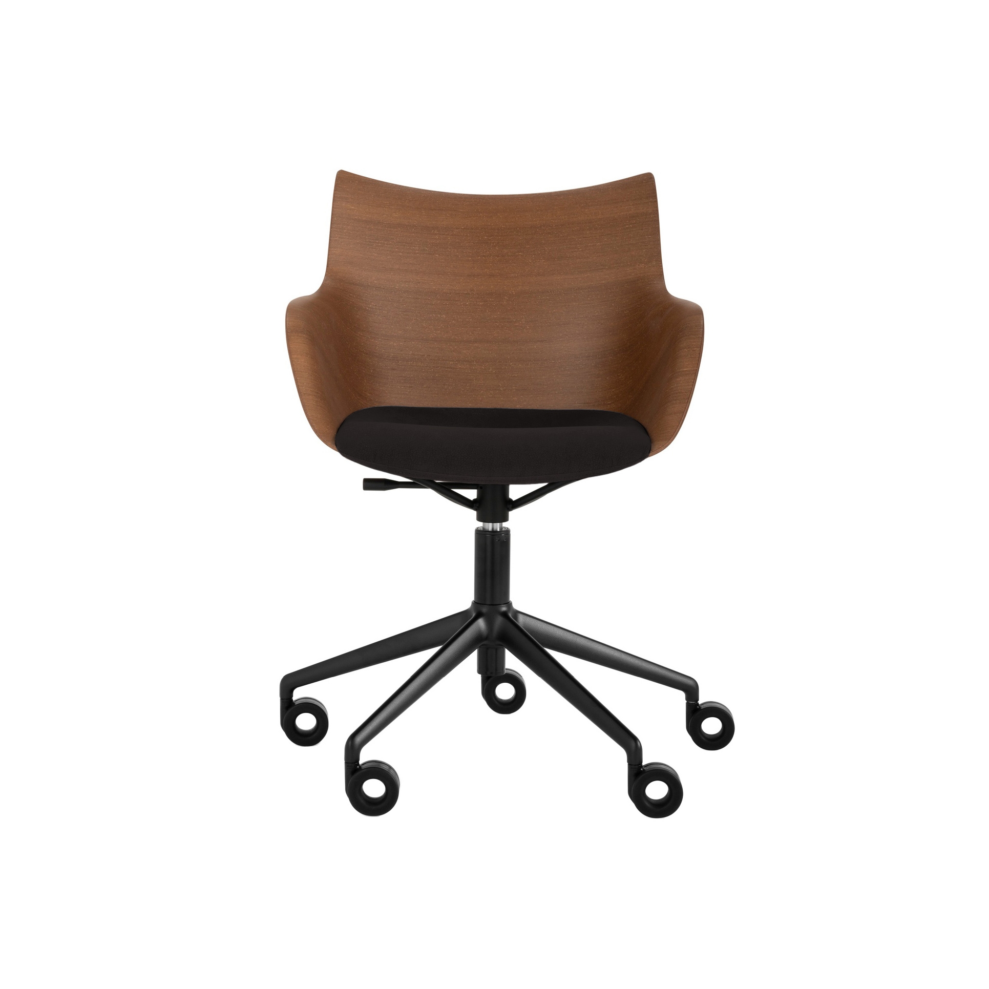 Q/Wood Rotelle Soft Legno Scuro/Nero/Nero