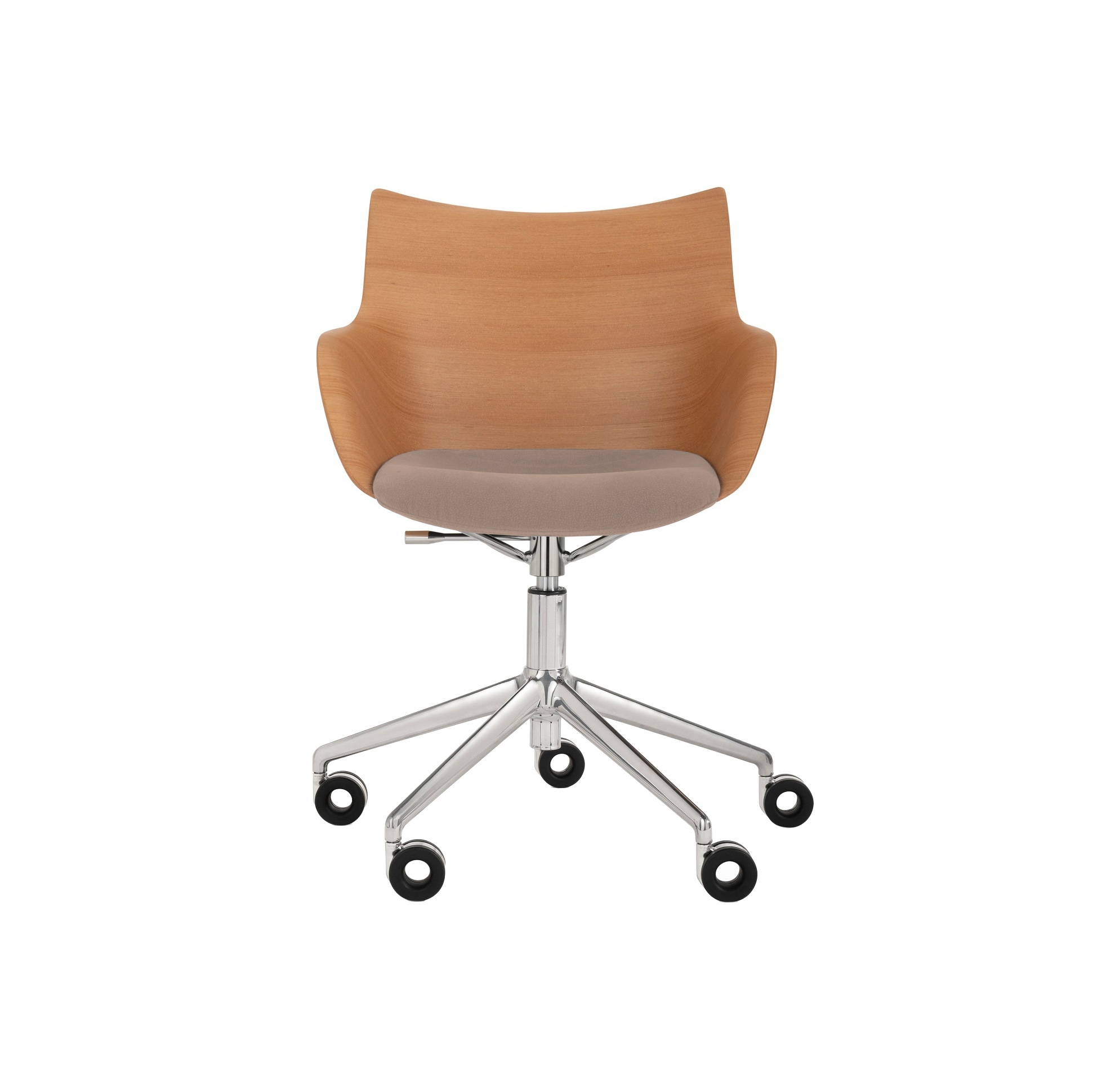 Q/Wood Rotelle Soft Legno Chiaro/Cromo/Ecrù
