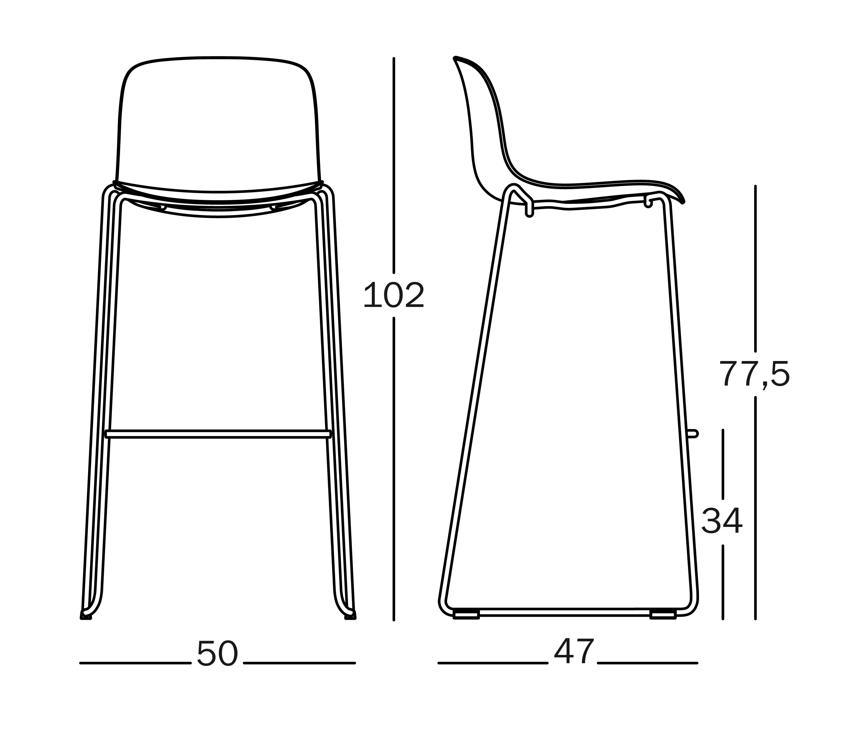 Magis - Troy | Sledge Stool with arms