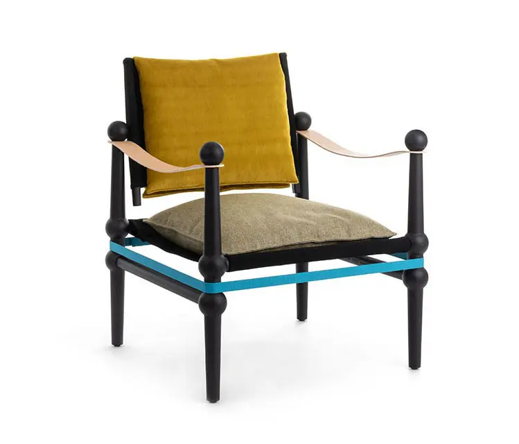 Magis - Twain | Low chair with arms - Black Beech - Yellow