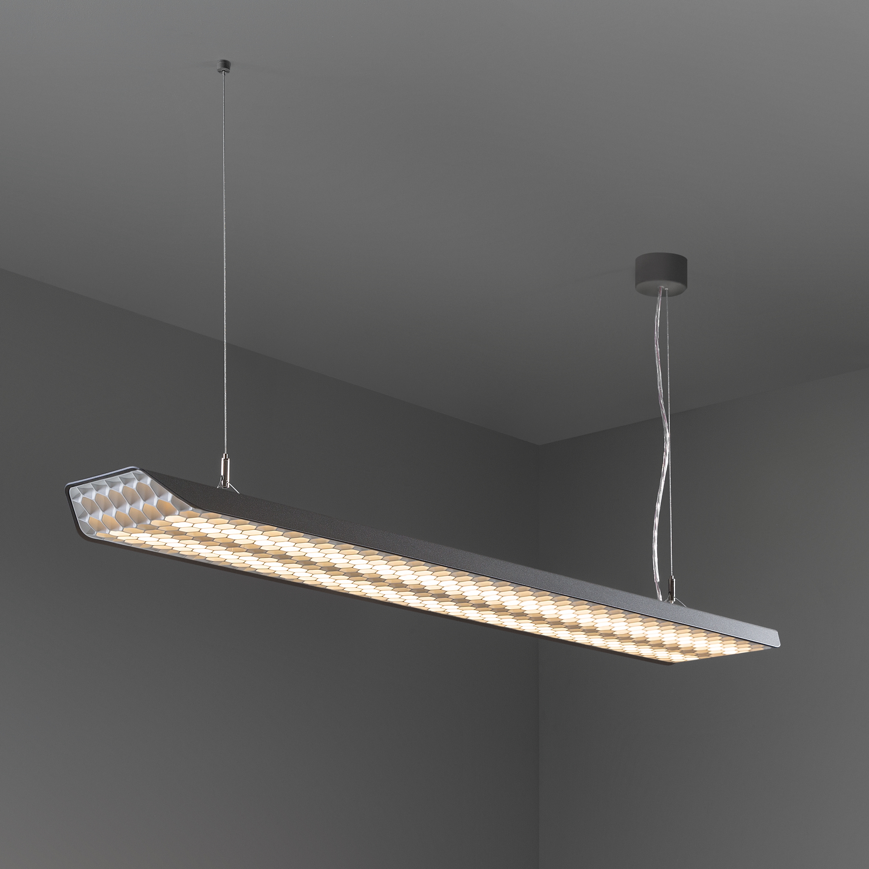 Display product Vaeder suspension (power feed recessed) LED dali/pushdim/1-10V GI from manufacturer Modular Lighting Instruments