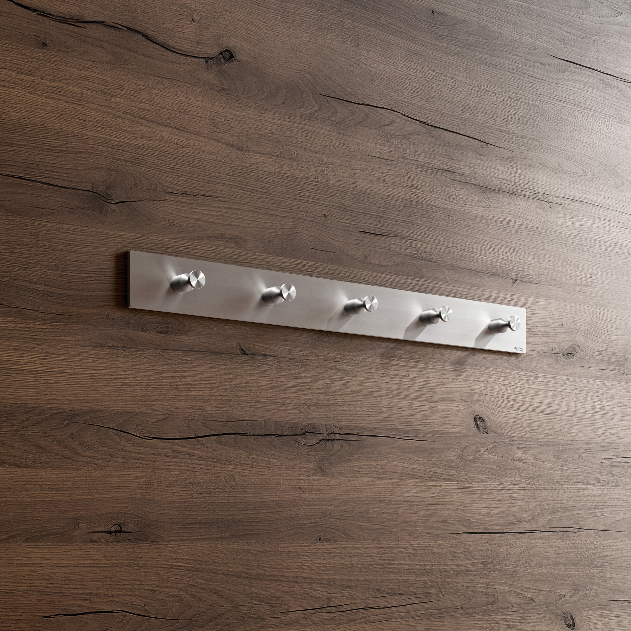 Display product Hook rail, plain - 50 cm, 5 conical hooks from manufacturer PHOS Design