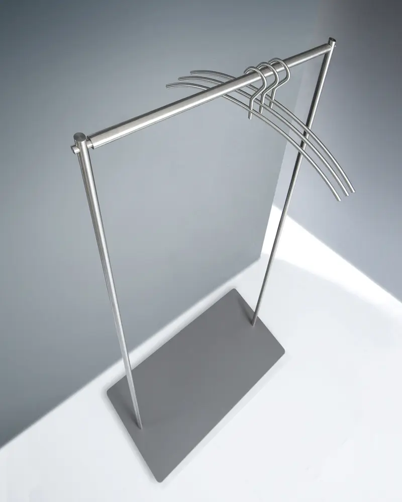 PHOS Design - Chariot stable pour vêtements et penderies - avec tablette (gris), 80 cm