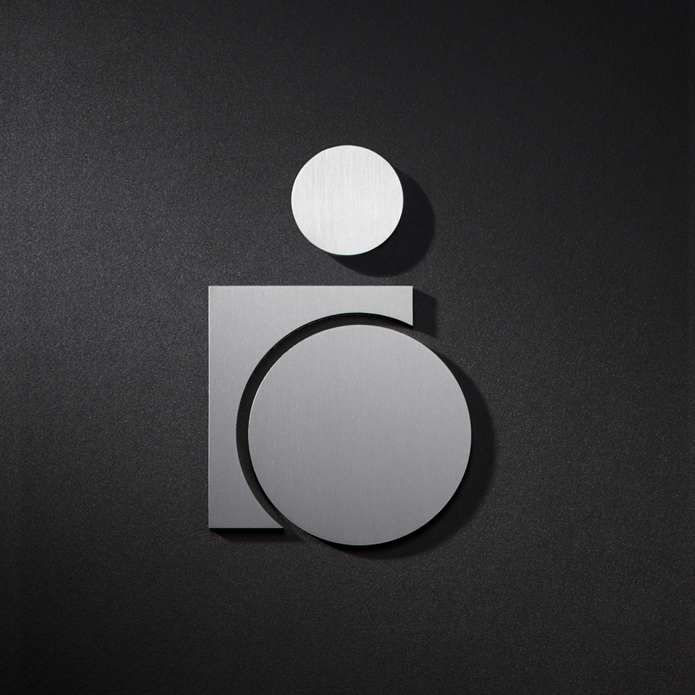 Mostra il prodotto Pittogramma WC utente in sedia a rotelle, sinistra del produttore PHOS Design