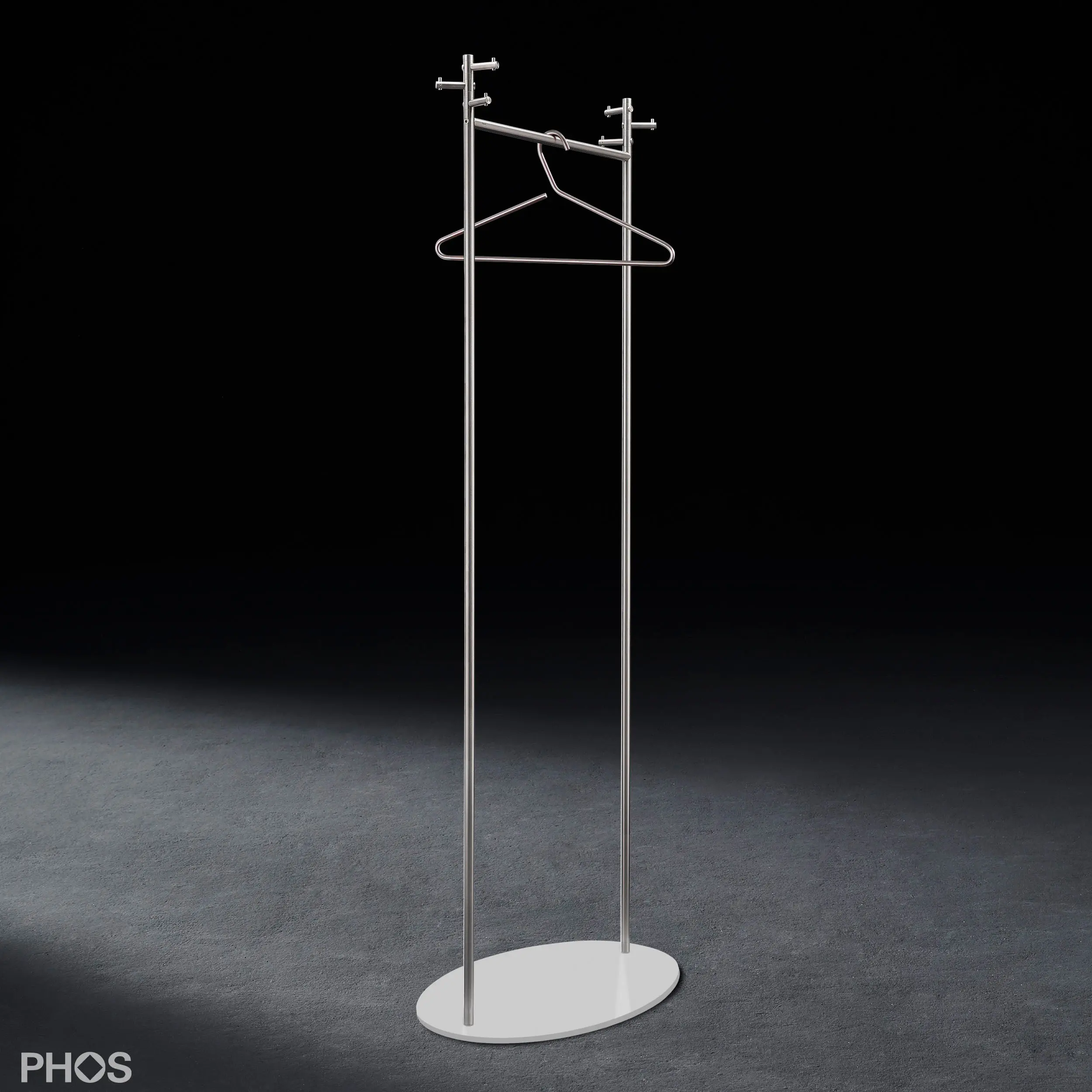 PHOS Design - TWIN clothes rack with oval base plate in gray
