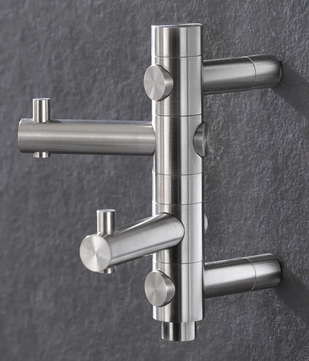 PHOS Design - Small wall coat rack with 2 swivel hooks