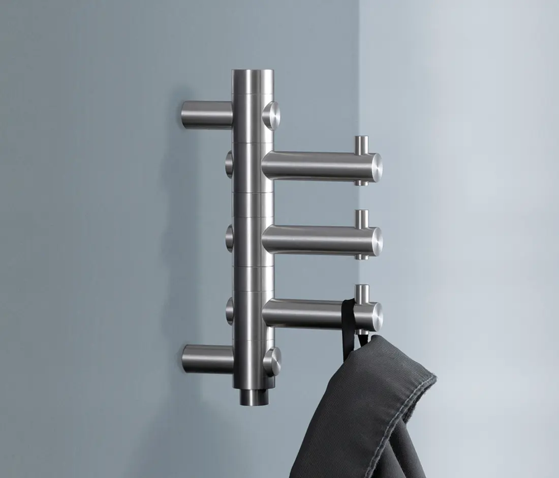 PHOS Design - Small wall coat rack with 3 rotatable hooks