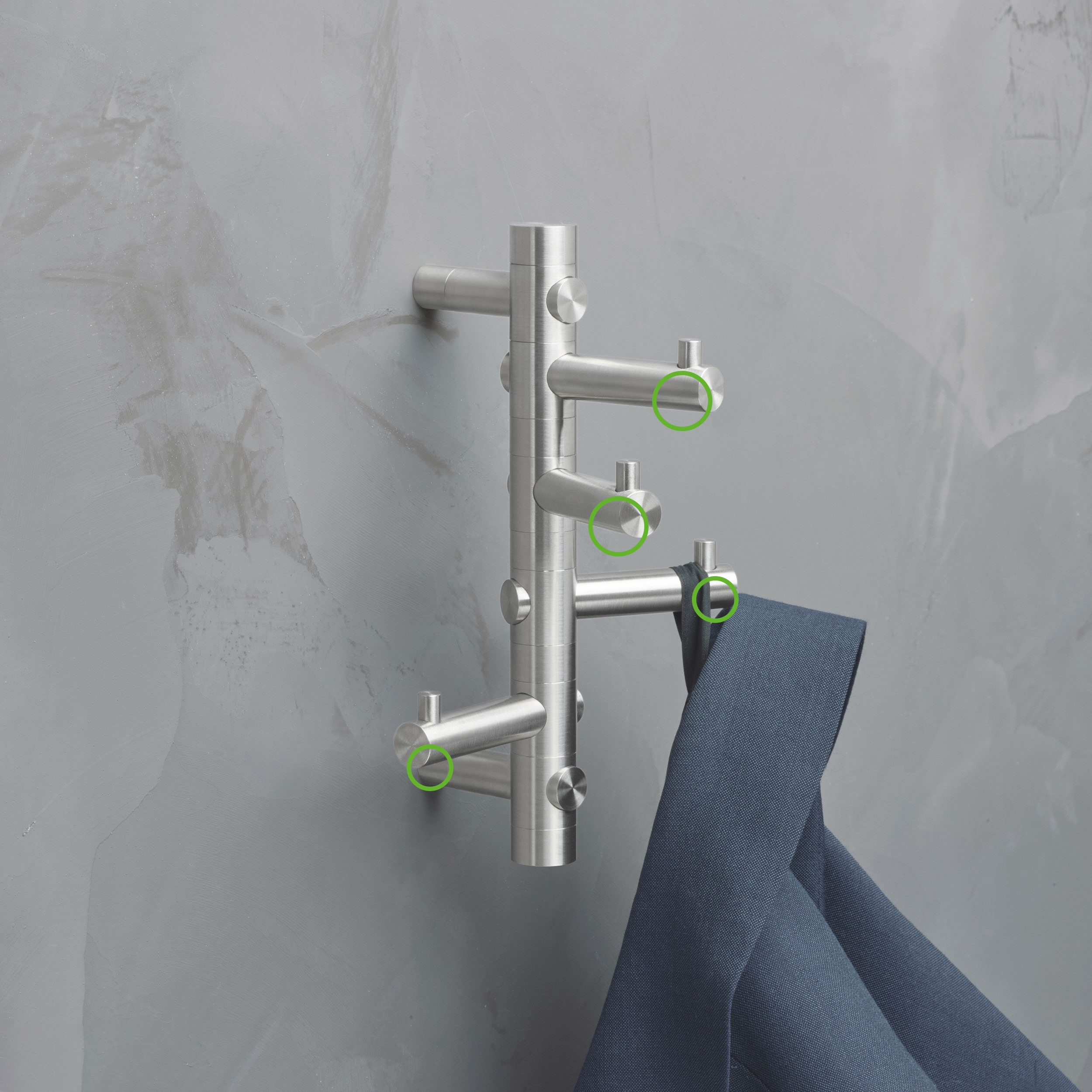 Display product Small wall coat rack with 4 rotatable hooks from manufacturer PHOS Design