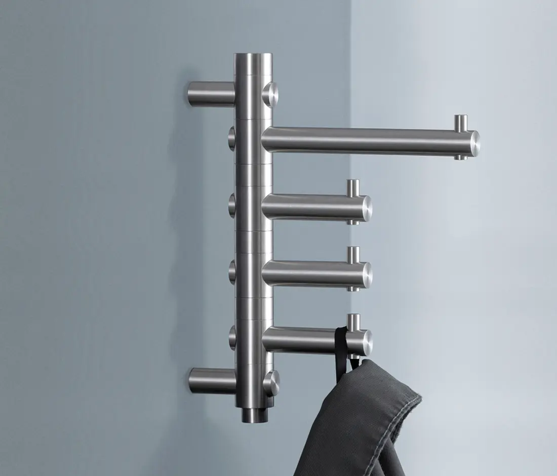 PHOS Design - Small wall coat rack with 4 rotatable hooks