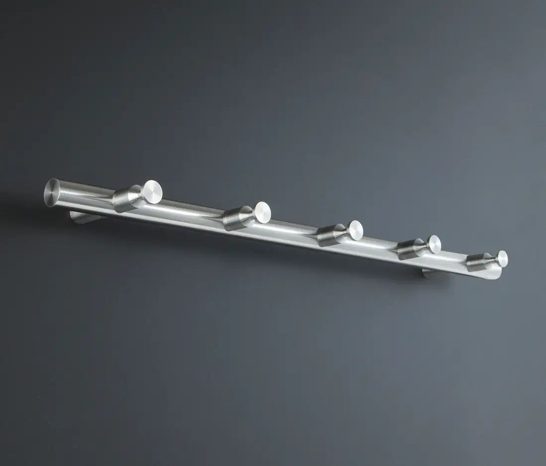PHOS Design - Hook rail, plain, round bar with 5 conical hooks