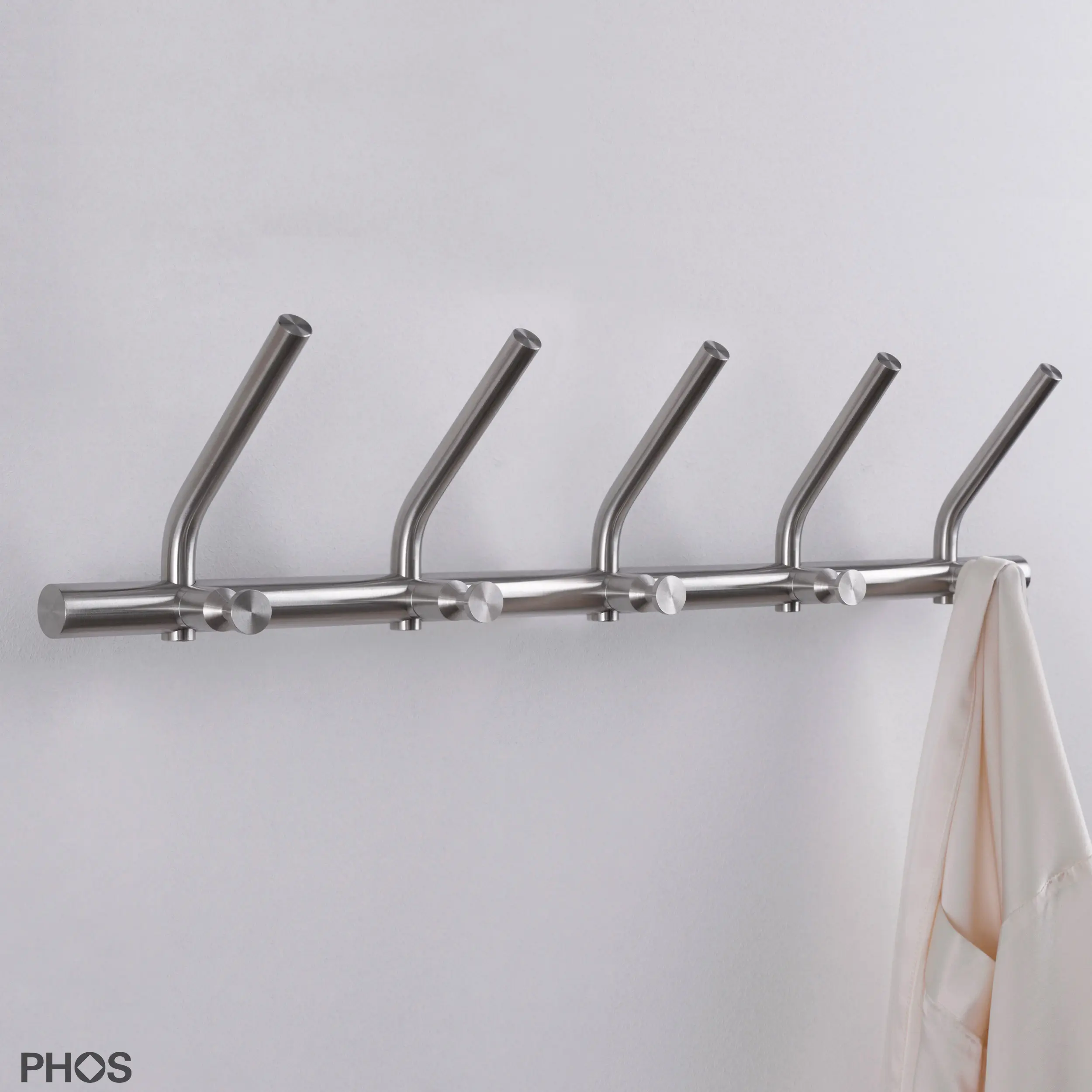 PHOS Design - Wardrobe hook rail, purist, classic, 5 double hooks