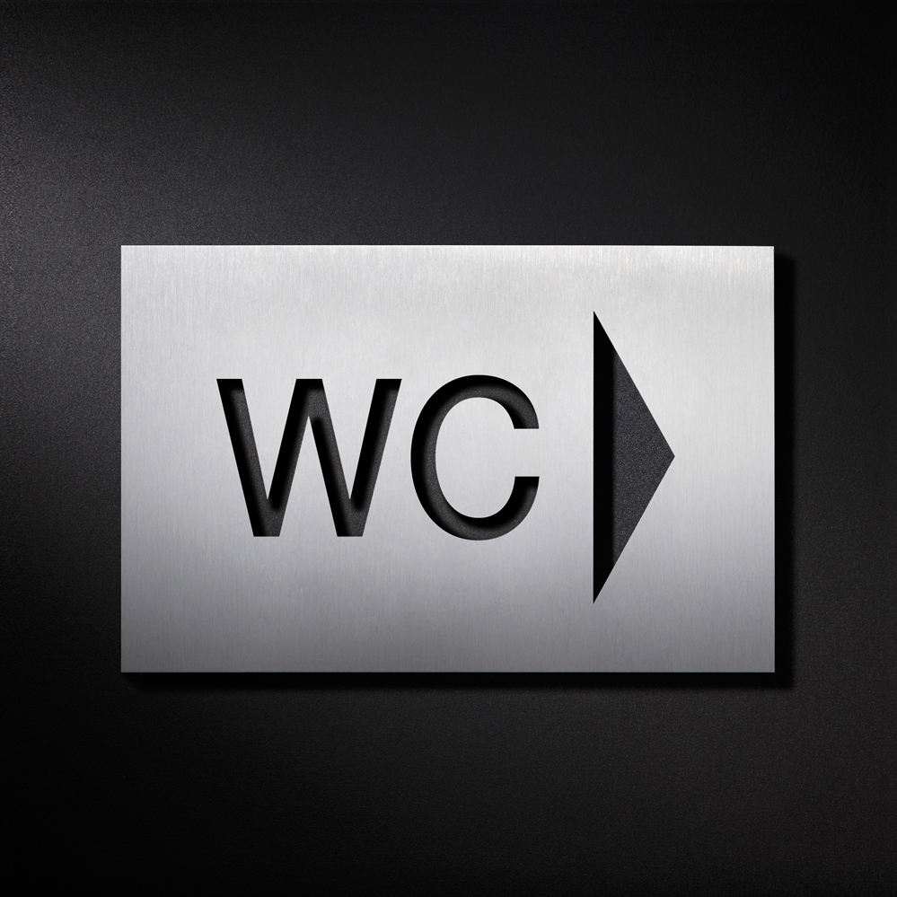 Produkt Schild WC, Pfeil nach rechts des Herstellers PHOS Design anzeigen