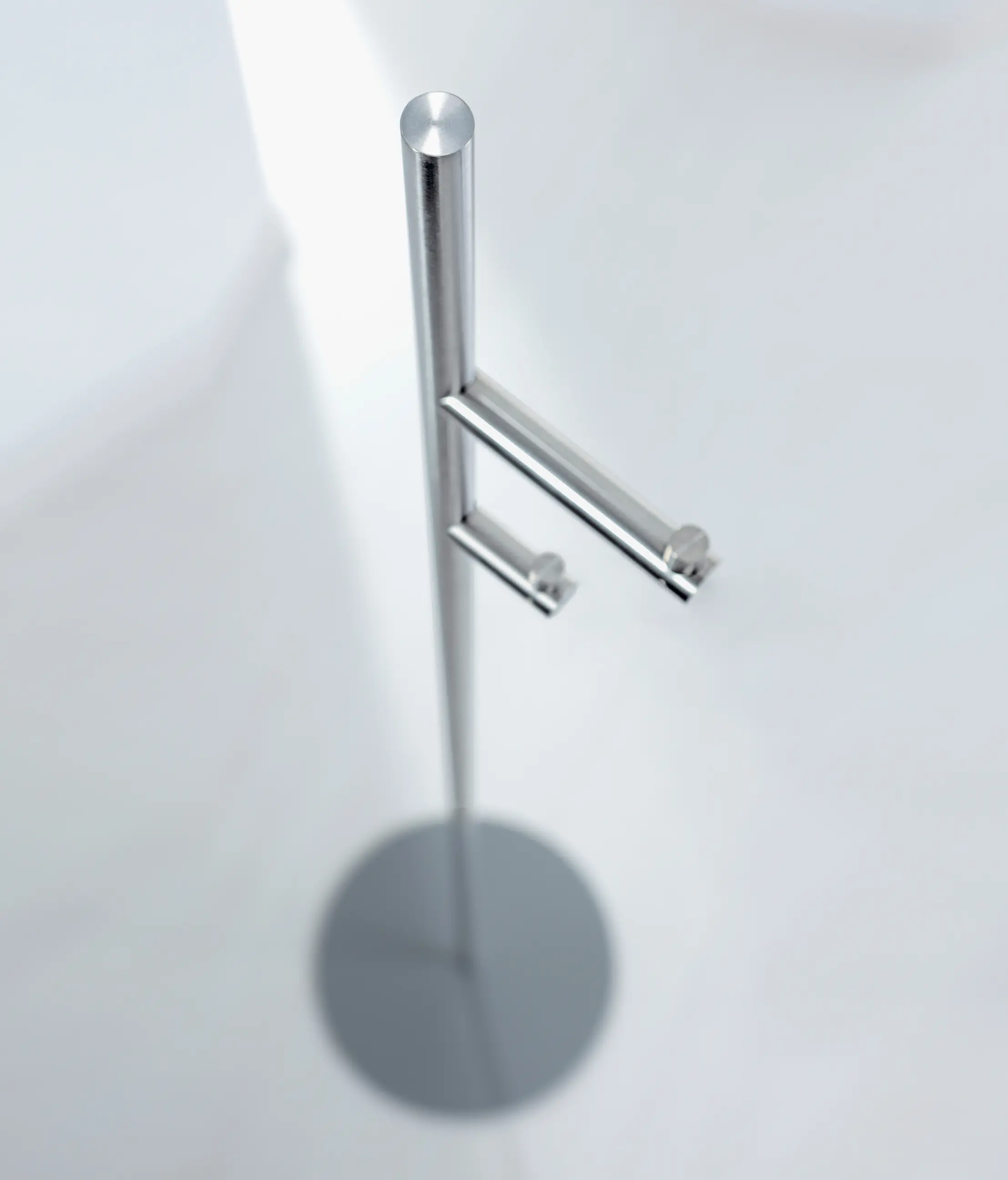 PHOS Design - Standing coat rack with 2 hooks, base plate in gray