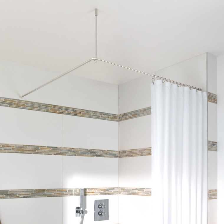 Display product Shower curtain rail L-shaped, 100x100 cm screwed from manufacturer PHOS Design