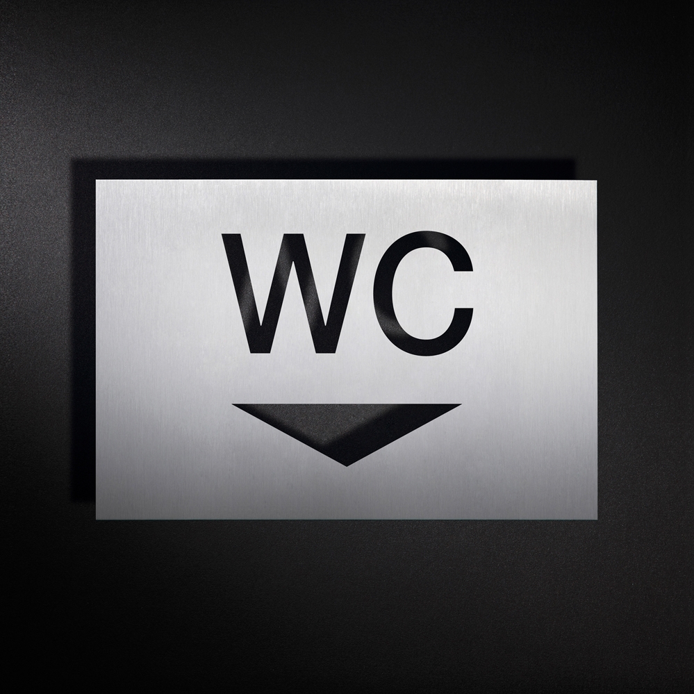 Afficher le produit Combinaison panneau WC avec flèche directionnelle vers le bas du fabricant PHOS Design