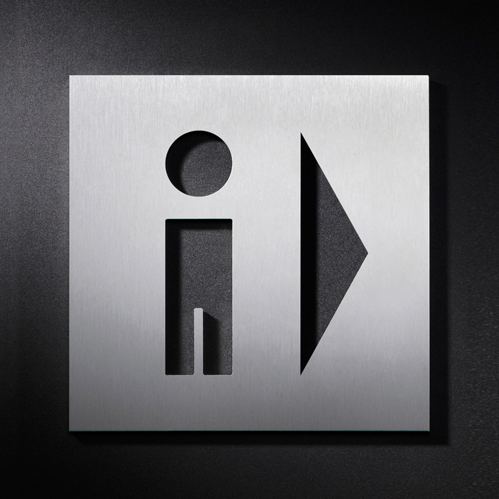 Produkt WC Schild Kombination Herren, Rechts des Herstellers PHOS Design anzeigen