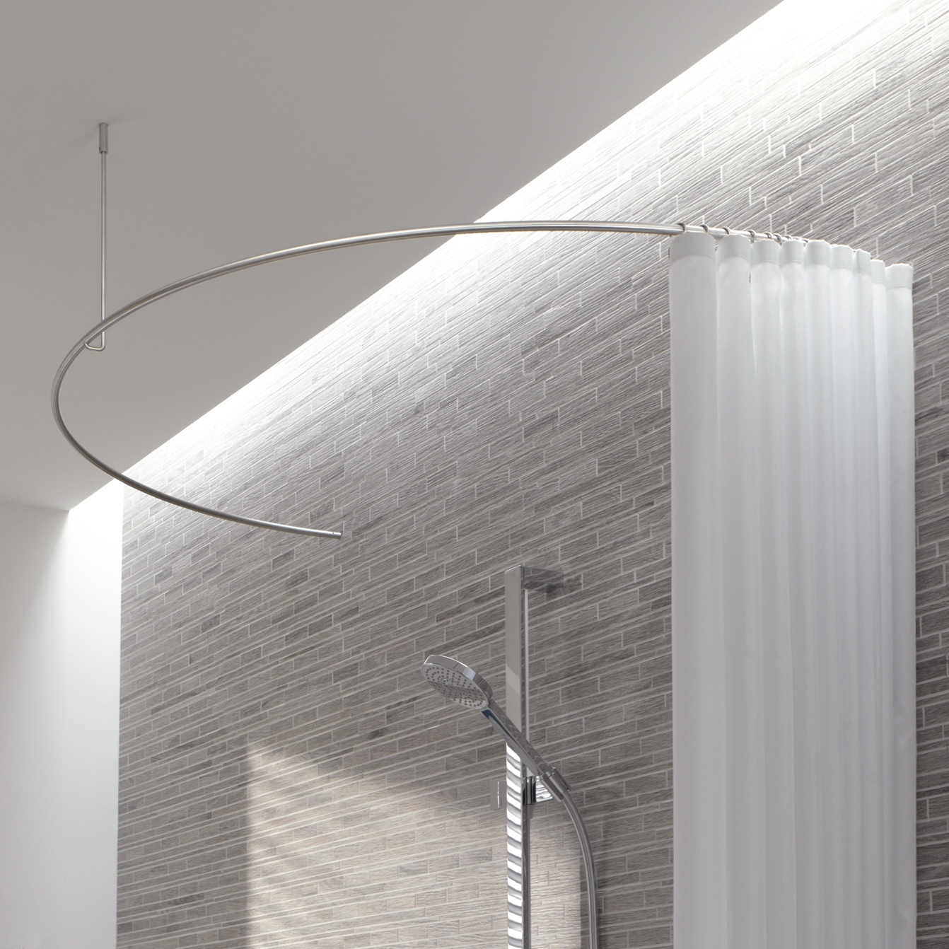 Vertoon produk Shower curtain rail for bathtubs curved as a semicircle van vervaardiger PHOS Design