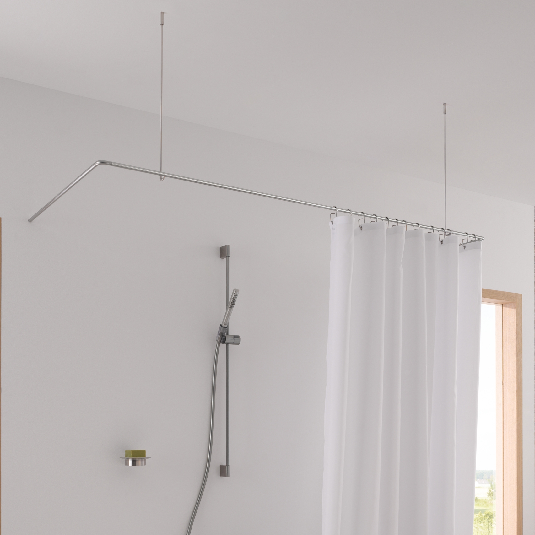 Mostra il prodotto Binario per tenda da doccia Vasca da bagno a U 70x170x70 cm avvitato del produttore PHOS Design
