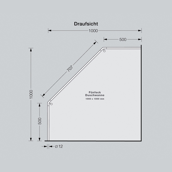 Mostra il prodotto Binario pentagonale per tende da doccia, 100x100 cm per montaggio a vite del produttore PHOS Design