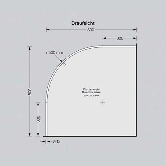 Mostra il prodotto Binario per tende da doccia a quarto di cerchio 80×80, raggio 50 cm, avvitato del produttore PHOS Design
