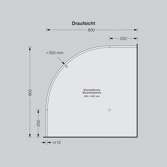 Mostra il prodotto Binario per tende da doccia a quarto di cerchio 80×80, raggio 55 cm, avvitato del produttore PHOS Design