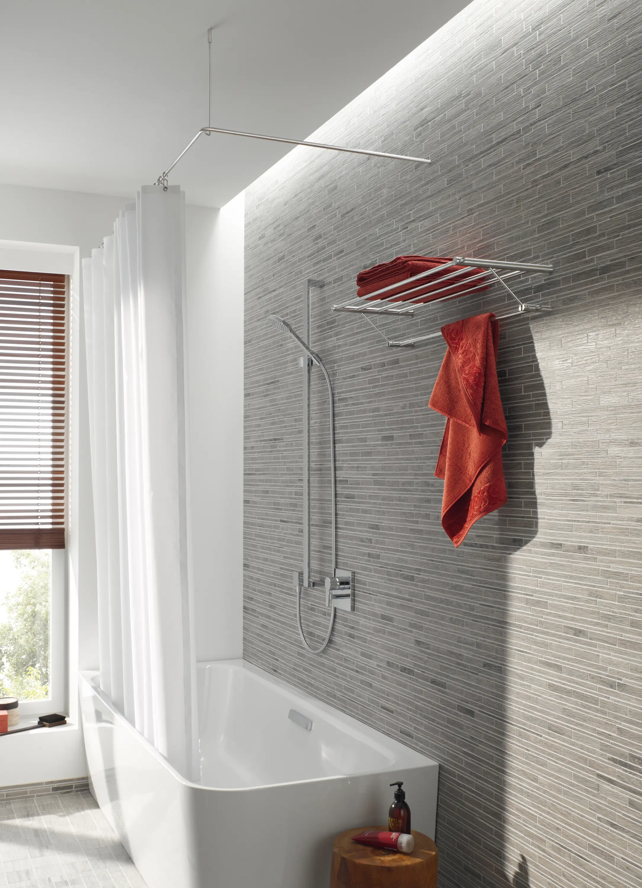 Naiture - Asta ovale per tenda da doccia in acciaio inox, con