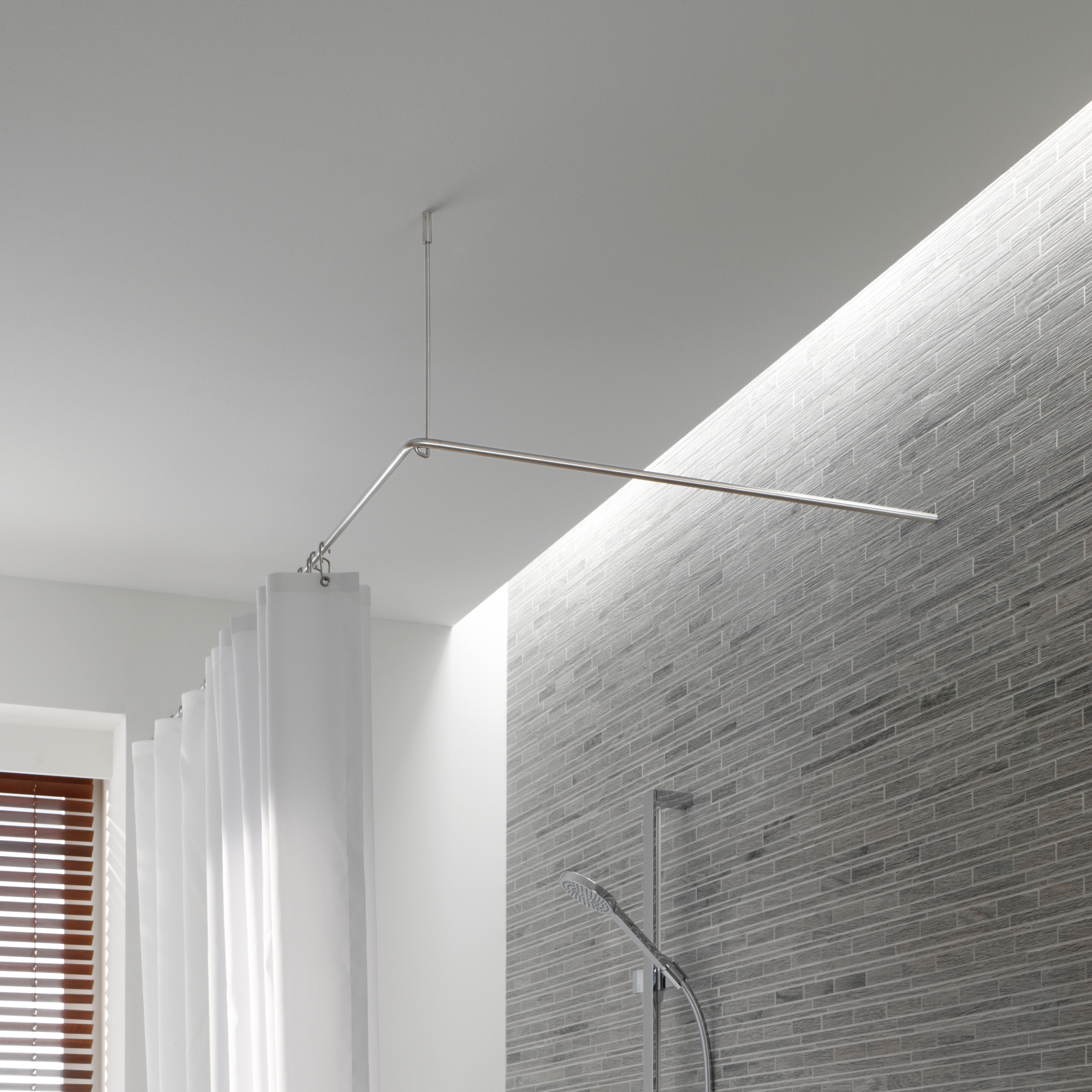Display product Shower curtain rail bathtub L-shape 170x70 cm screwed from manufacturer PHOS Design