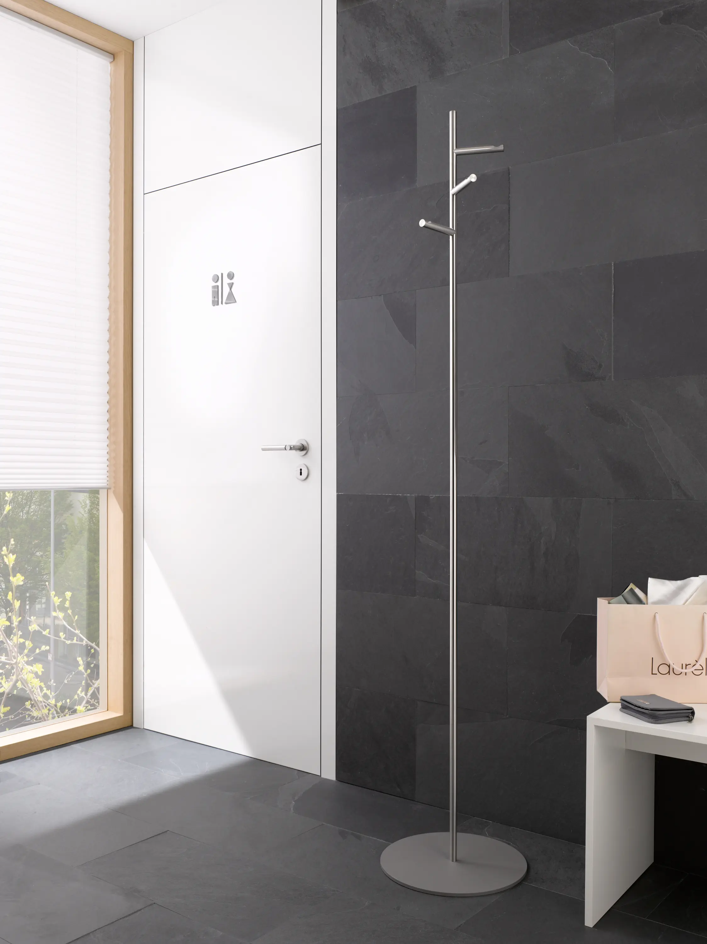 PHOS Design - AACHEN Helix 3V - Standing coat rack with trough