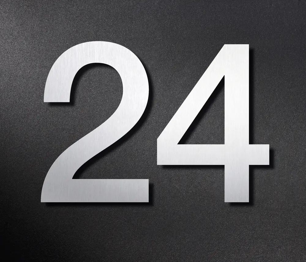 PHOS Design - Edelstahl Hausnummer, selbstklebend - 14 cm, 16cm oder 20cm