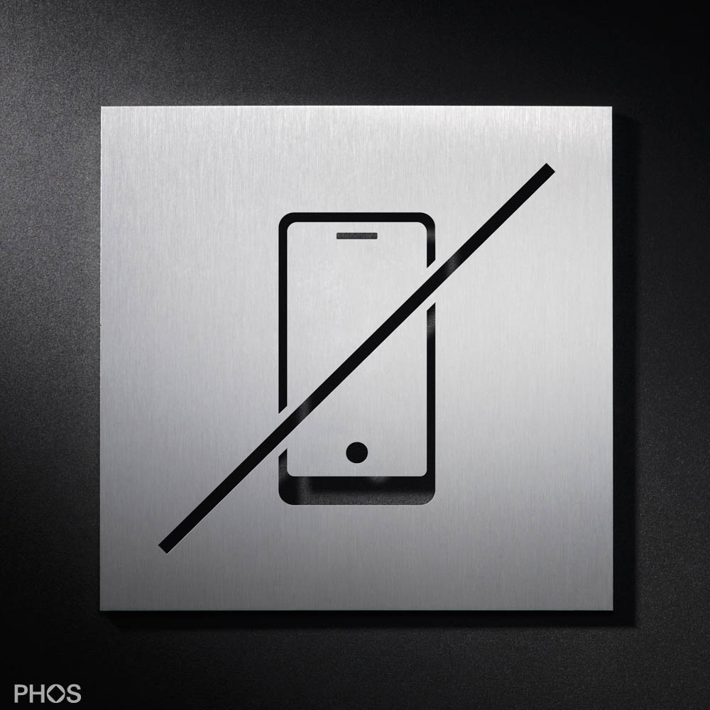 Afficher le produit Panneau de signalisation "Interdiction du portable du fabricant PHOS Design