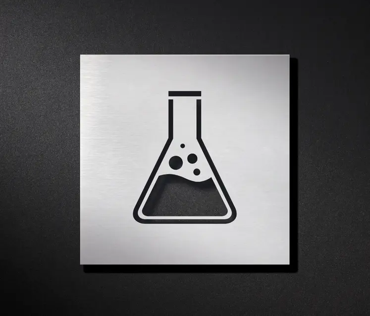 PHOS Design - Cartel de laboratorio / probeta, 16 cm × 16 cm