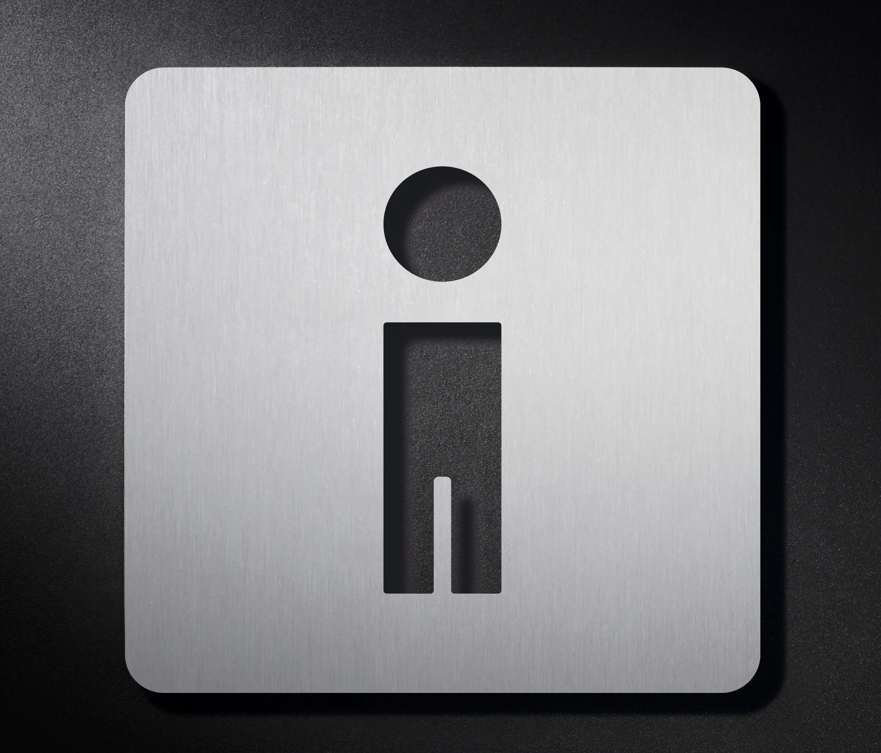 PHOS Design - Wc Schild Herren, runde Ecken