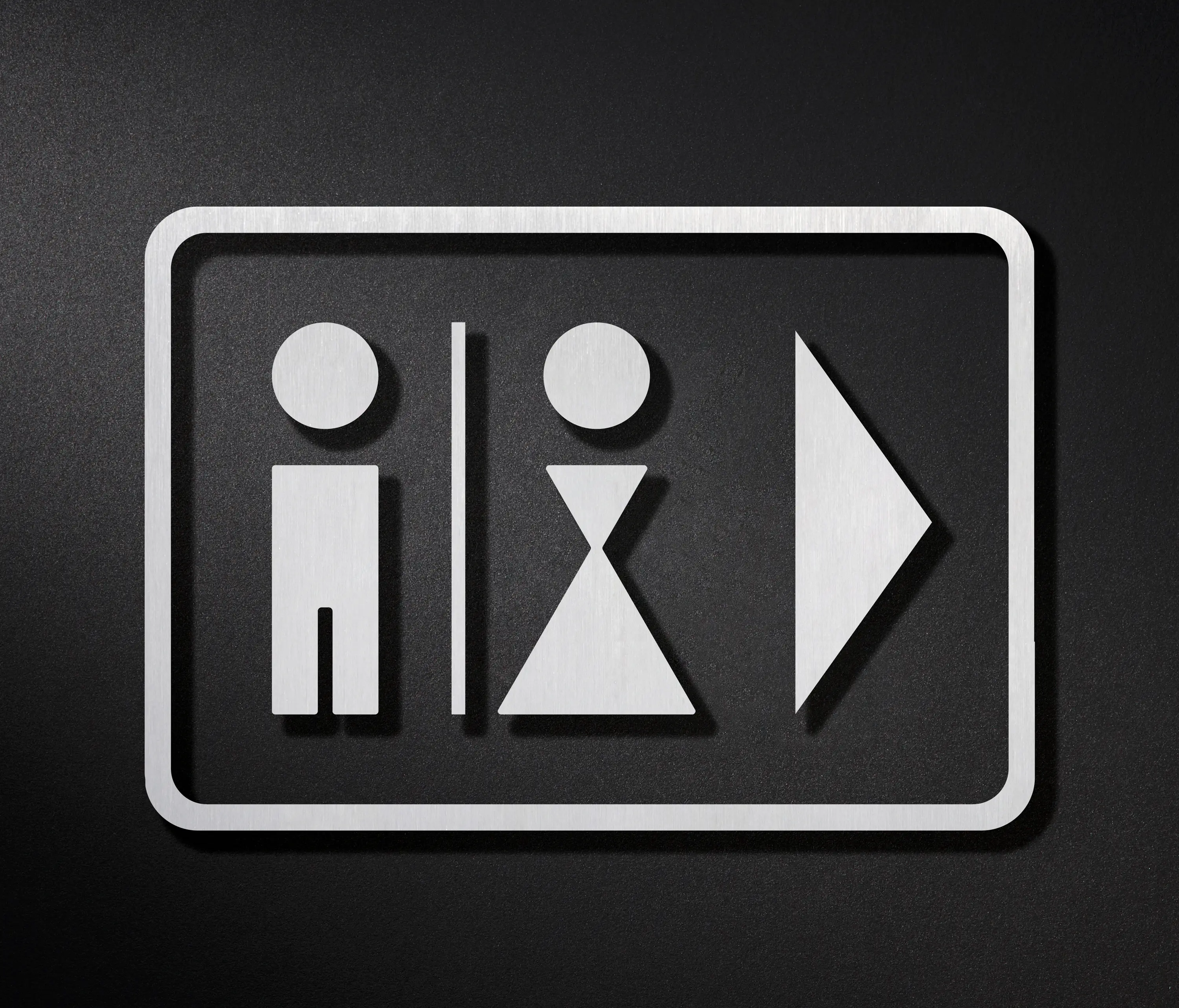 PHOS Design - WC pictogram combination with divider, arrow and frame