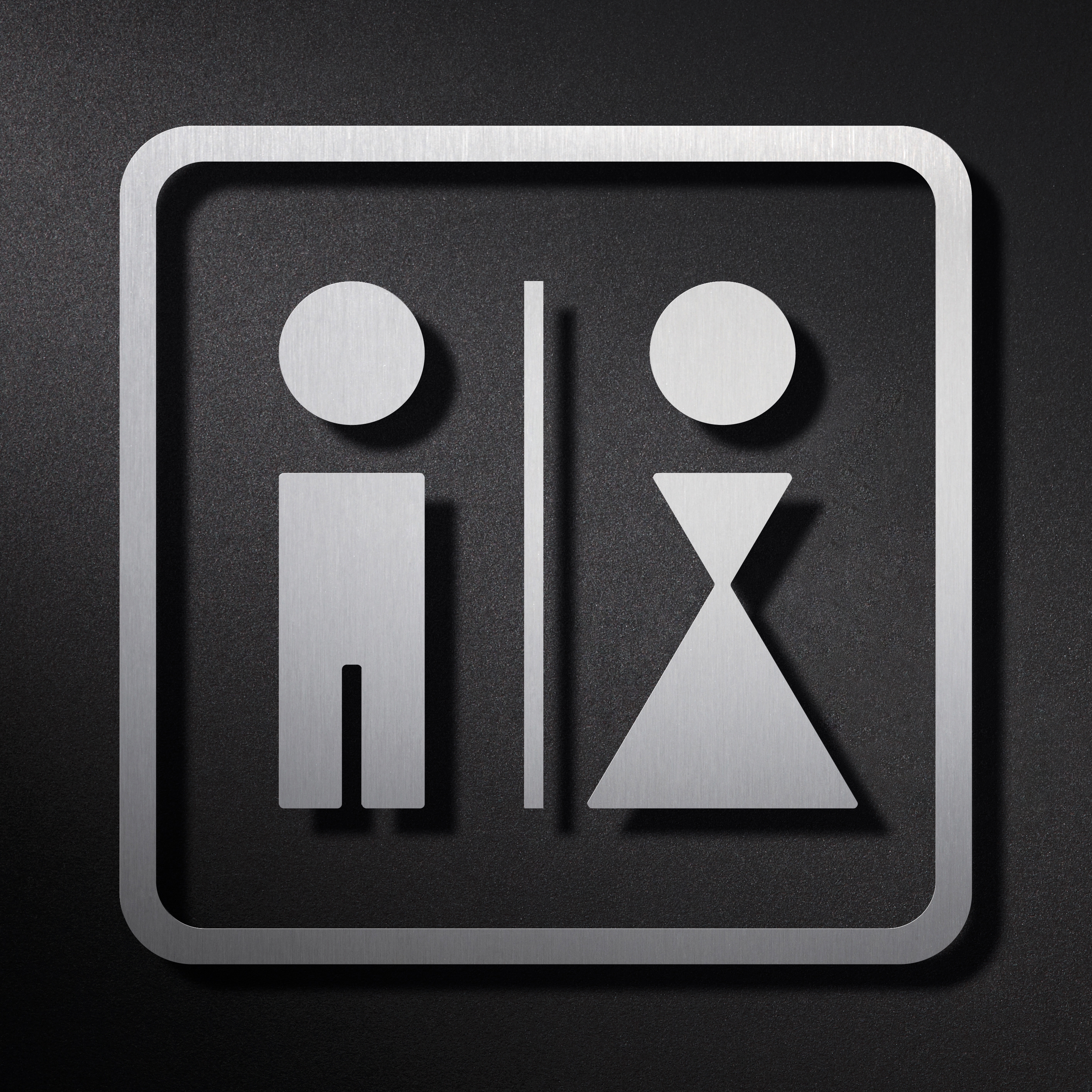 Mostrar el producto Pictograma WC para hombres y mujeres con separador y marco del fabricante PHOS Design