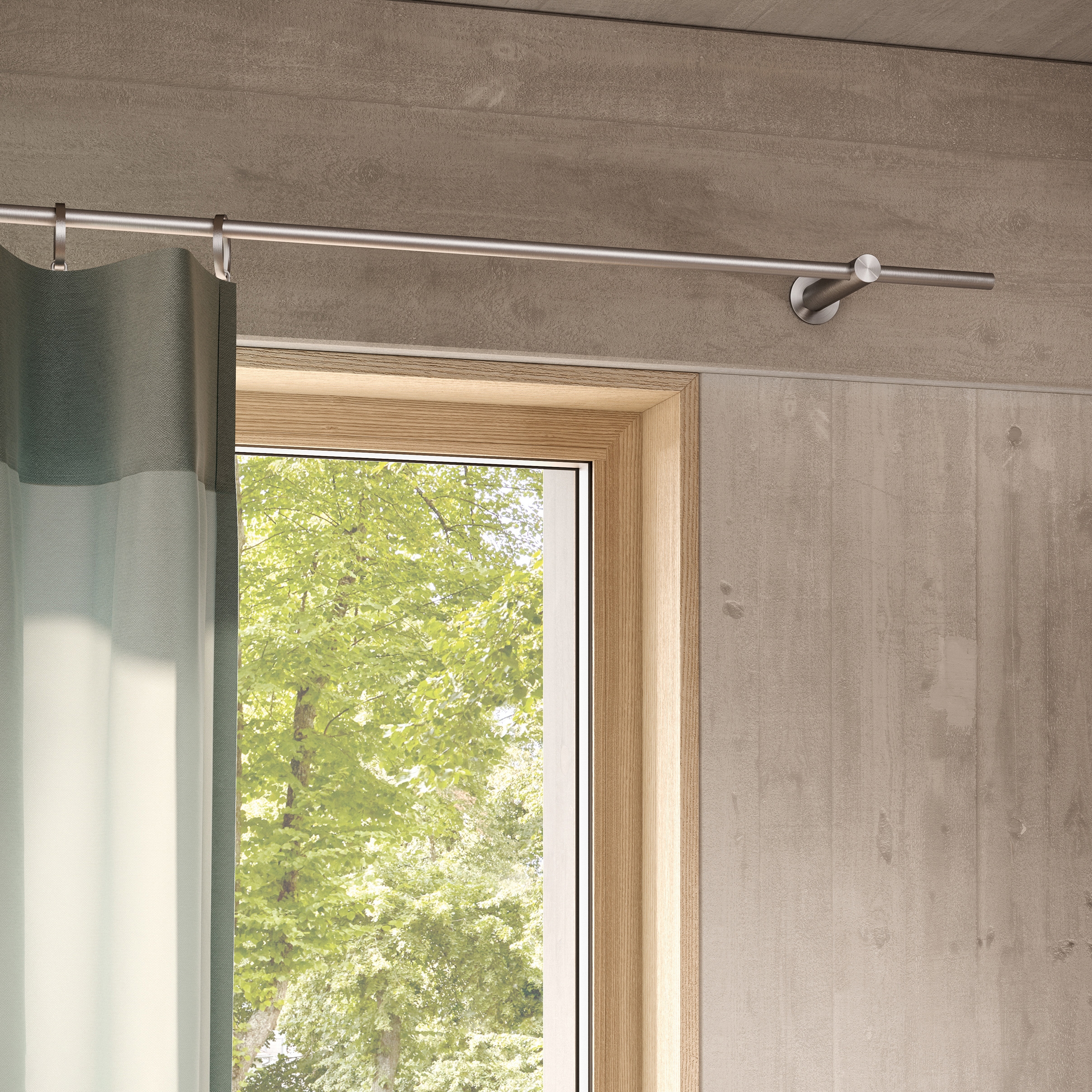 Display product Curtain rail 100 cm, set Ø12 mm, 2 holders (medium wall distance) from manufacturer PHOS Design