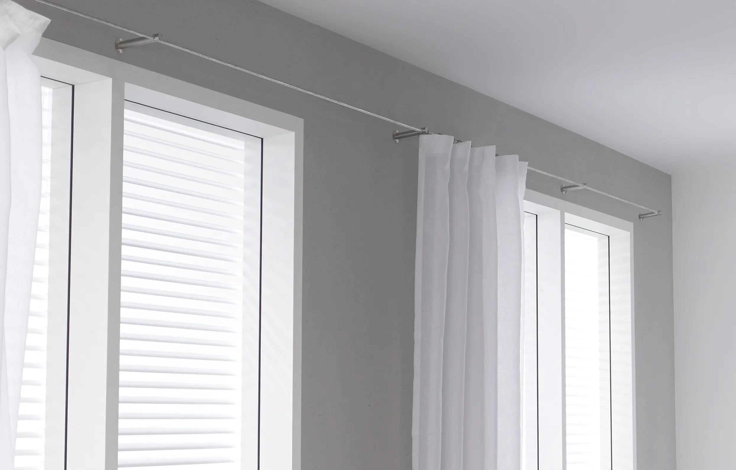 PHOS Design - Binario per tende 100 cm, set Ø12 mm, 2 supporti (distanza centrale dalla parete)