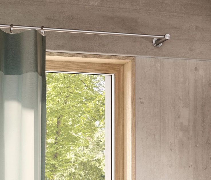 CURTAIN RAIL 100 CM, SET Ø12 MM, 2 END BRACKETS (MEDIUM WALL DISTANCE ...