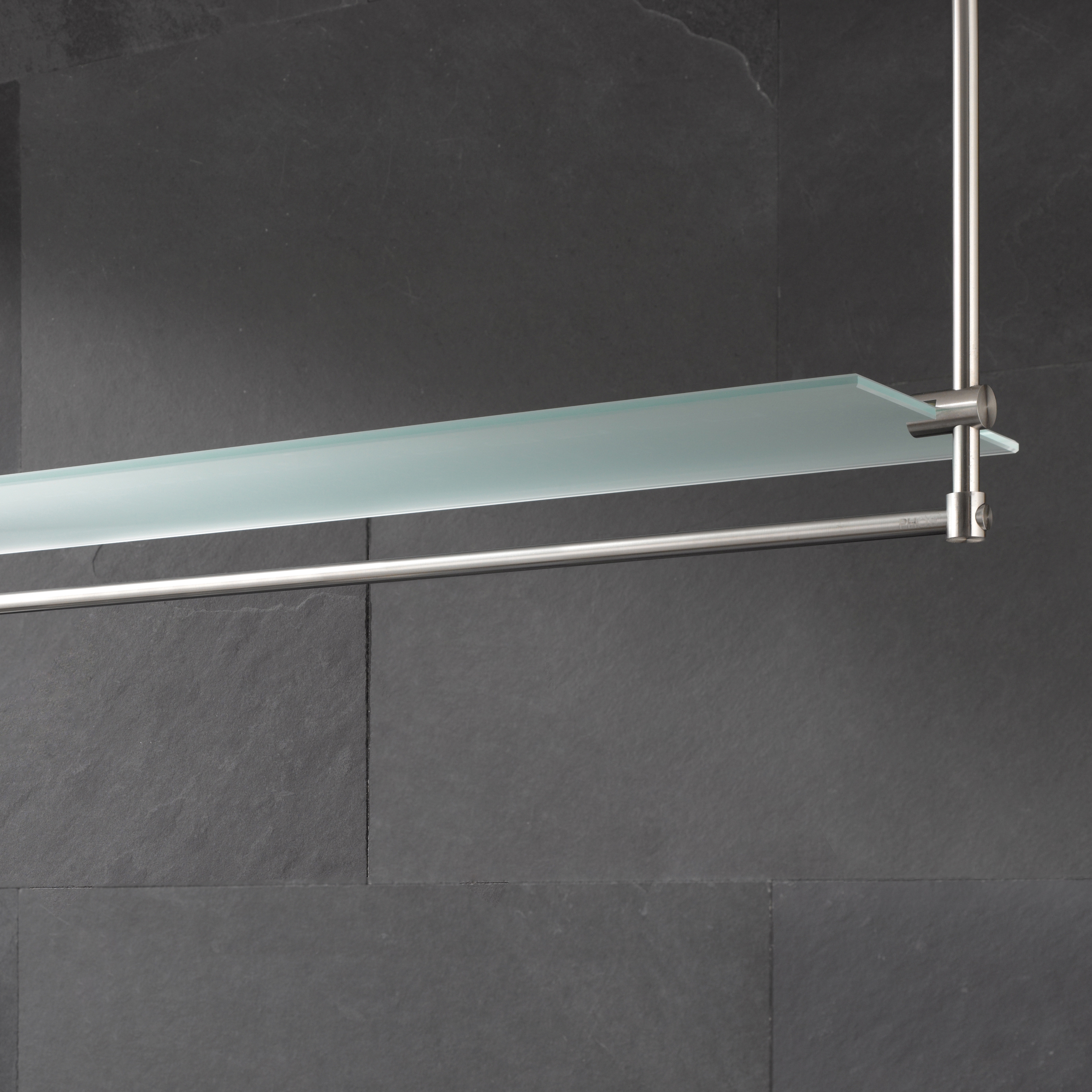 Display product Hanging wardrobe with clothes rail and glass shelf, ceiling-mounted from manufacturer PHOS Design