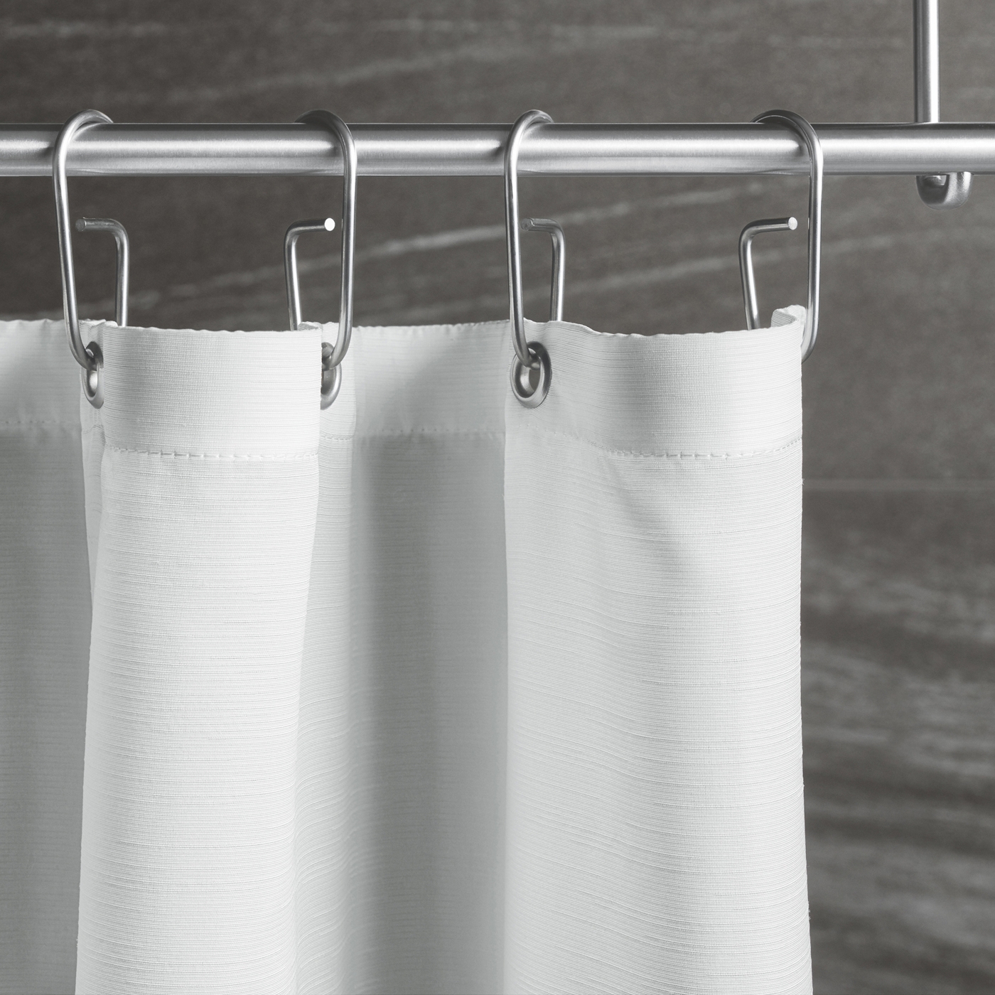 Display product LikeLinen fabric shower curtain, like linen 200 cm x 180 cm in white from manufacturer PHOS Design
